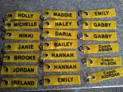 sample personalized gym bag tag